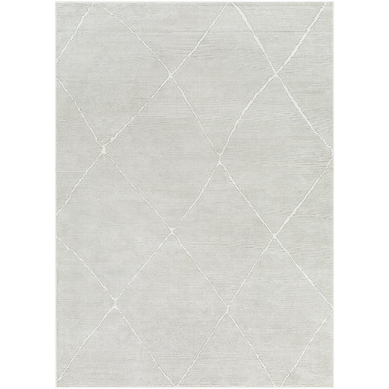 Chambersville Light Silver Machine Washable Area Rug, Rectangle 8'11" x 12'