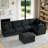 6 - Piece Reversible Modular Corner Sectional with Removable Ottoman-1711400899