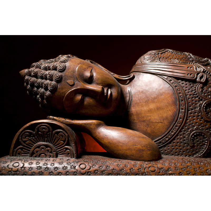 Wooden Buddha Statue by Kordovsky - Wrapped Canvas Print, 61cm H x 91cm W x 3.8cm D