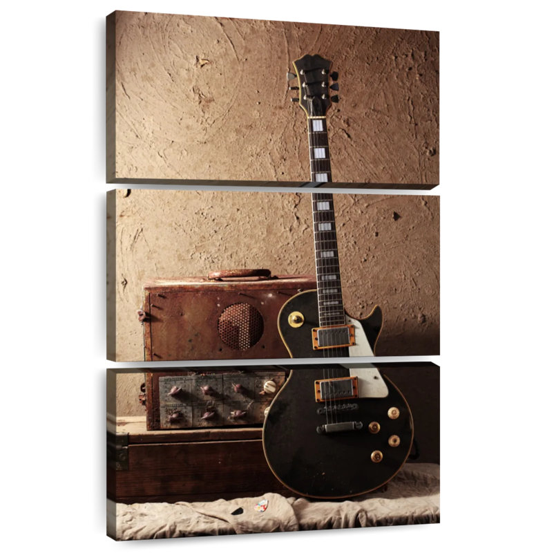 Abarca Vintage Rock And Roll Guitar, 38" H x 24" W