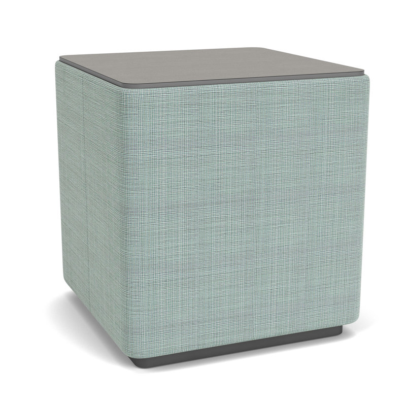 Table de salon avec plateau en stratifié Darsey, 20", Sergé sarrasin, Gris anthracite; écume de mer Chambray