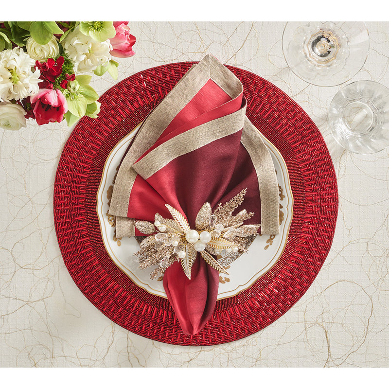 Dip Dye Linen Napkin, Red/Burgundy