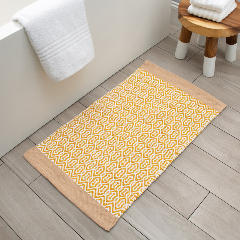 Deshaunta Cotton Blend Bath Mat, Yellow