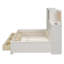 Lit de jour simple en bois avec 3 tiroirs de rangement, tablette souple supérieure, tablette et ensemble de prises et ports USB-1454292927