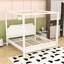 Lit plateforme luxueux à baldaquin en bois avec lattes, pieds de support et tête de lit-780742638-780742639