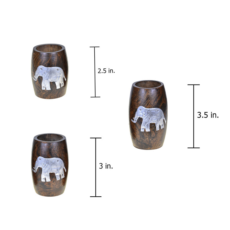 Ensemble de porte-bougie Three Mini Barrel Elephant