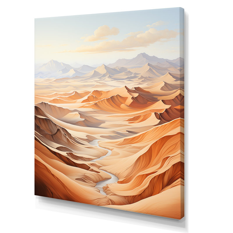Désert du désert, impression de minimalisme sur toile, Toile tendue, H 32 po x l 16 po x P 1 po