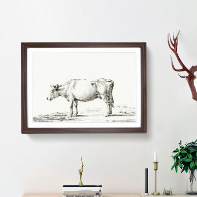 The Portrait of a Cow by Jean Bernard - Picture Frame Drawing Print