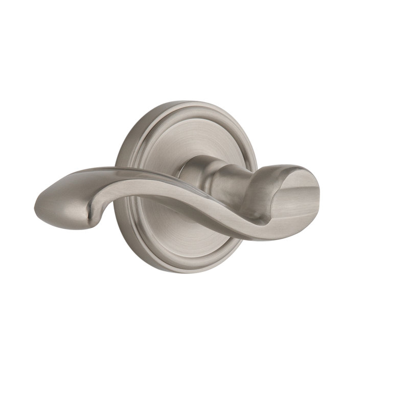 Grandeur Georgetown Rosette Privacy with Portofino Lever, Satin Nickel, 2 3/4", Left Handed