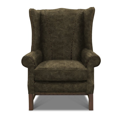 Rodolfo Leather Wingback Chair