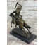 Arabian Arab Warrior à cheval, statue en bronze, sculpture sur base de marbre