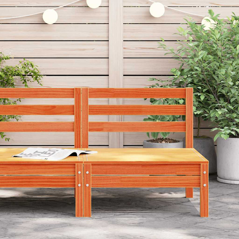 Noralee 63.5cm Wide Wood Patio Sofa, Wax Brown, 1