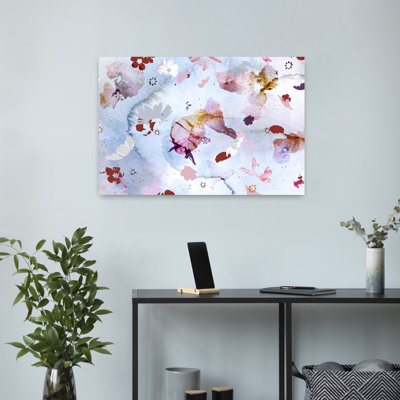 Art contemporain contemporain abstrait lilas et léopard coquelicot