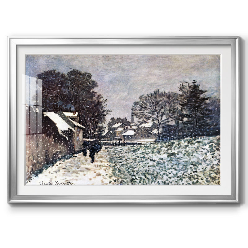 Neige à Argenteuil de Claude Monet - Reproduction d'art, encadrée sous verre acrylique, grand format, idéale pour le salon