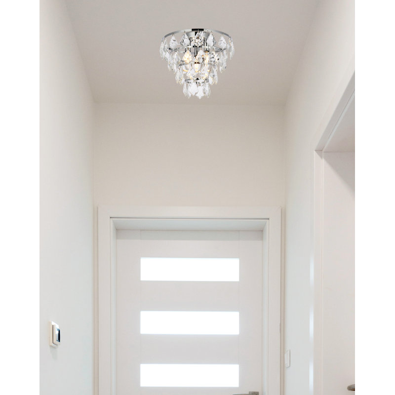Plafonnier encastré 3 lumières Bryd, H 11 po x l 12 po x P 12 po, Chrome