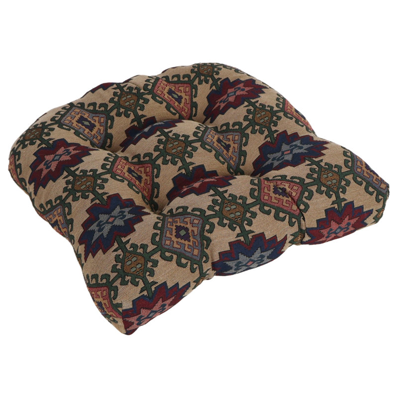 19-Inch Rounded Back Tapestry Chair Cushion