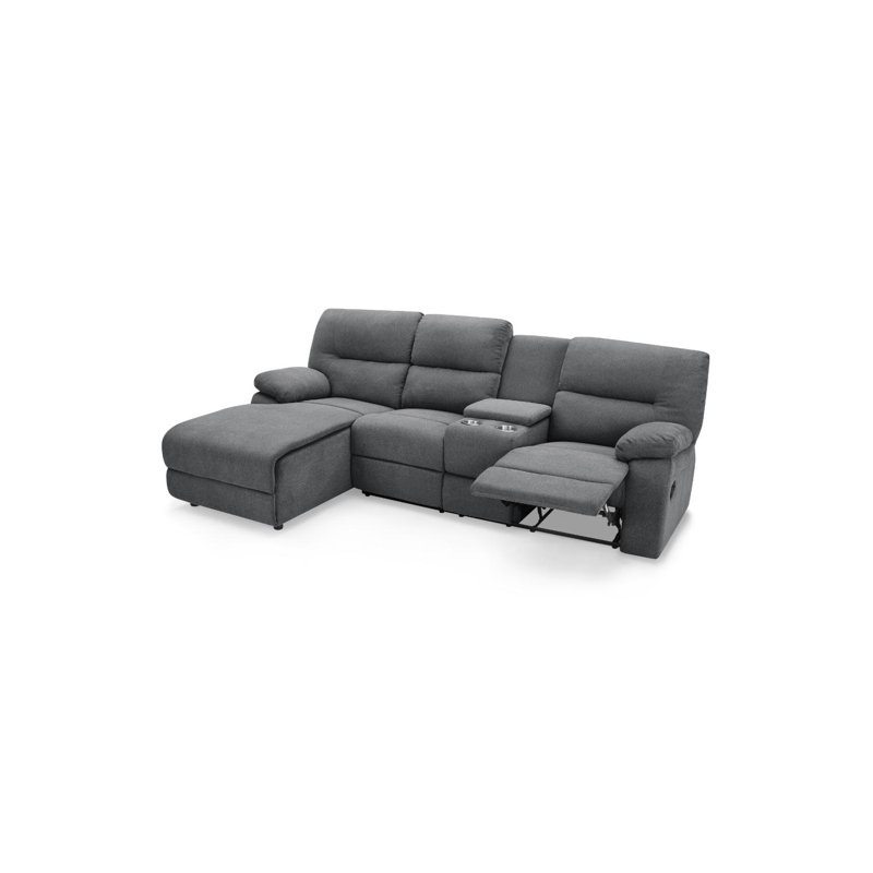 Segars 3 Seater Sofa & Chaise, Dark Grey, Left Hand Facing