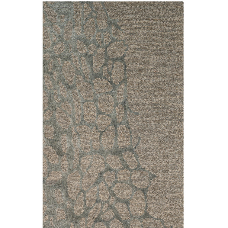 Blossom Hand Hooked Wool, Viscose Abstract Rug