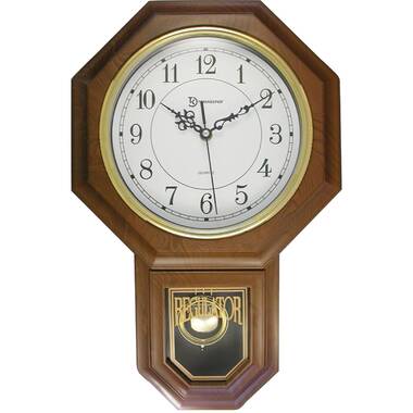  Pendulum Wall Clock Battery Operated - Regulator Clock - Wooden  Schoolhouse Wall Clock with Pendulum - Wood Pendulum Clock - Decorative  Wall Clocks for Living Room Decor, Home, Office and Gift