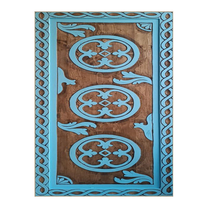 Tapis décoratif lavable turquoise, Sous-tapis rectangulaire de 3 pi 3 po x 6 pi 7 po 