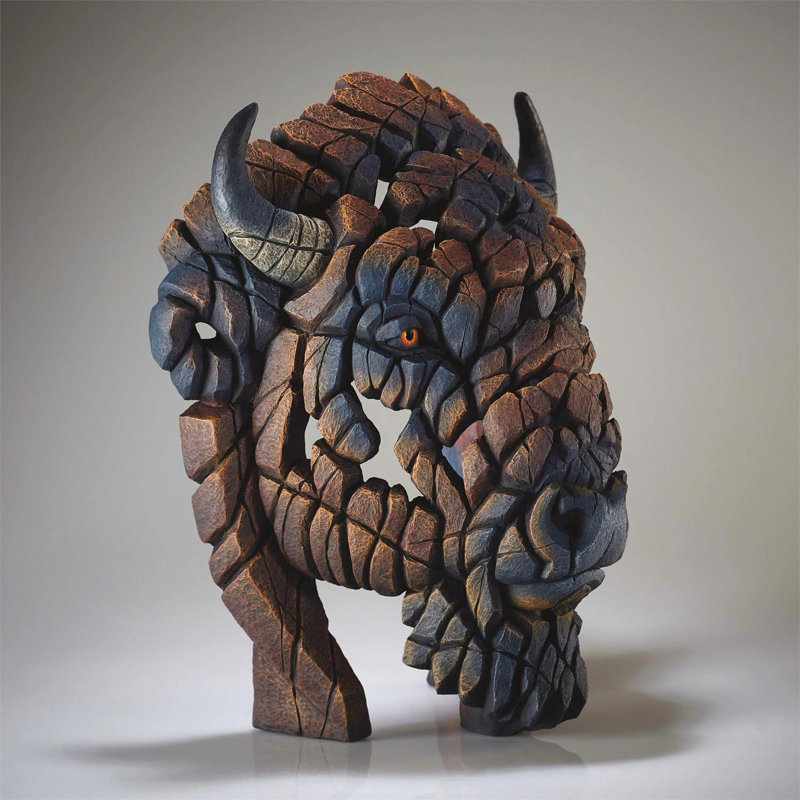 Sculpture buste de bison nord-américain Enesco