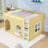 Loft Bed with LED Lights, Ladder and Versatile Underbed Study Space-129048040-129048043