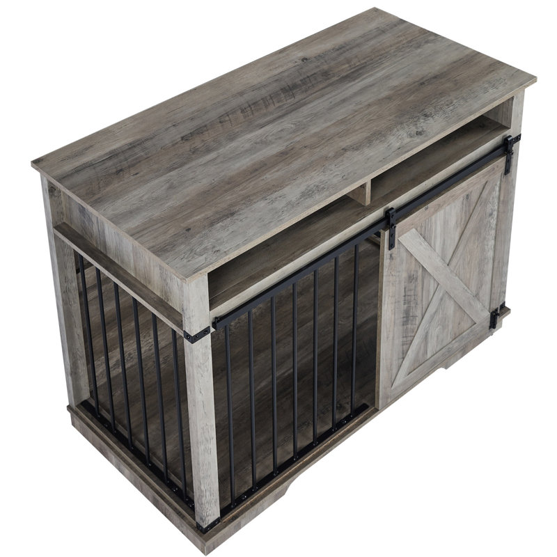 Niche pour chien en bois avec rangement et disjonction - Abri intérieur spacieux pour animaux de compagnie