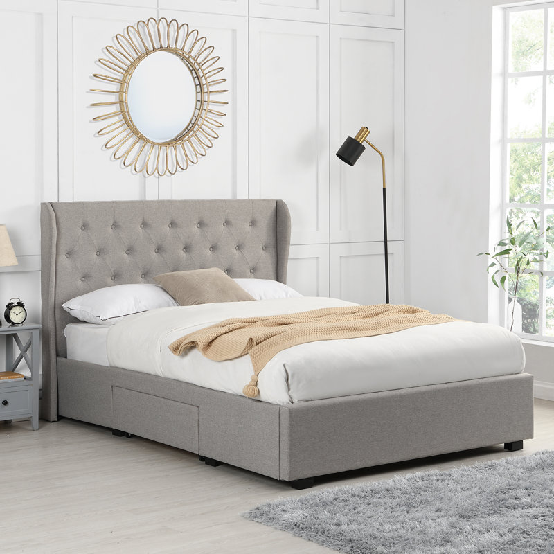 Boulogne Upholstered Storage Bed, Double (4'6)
