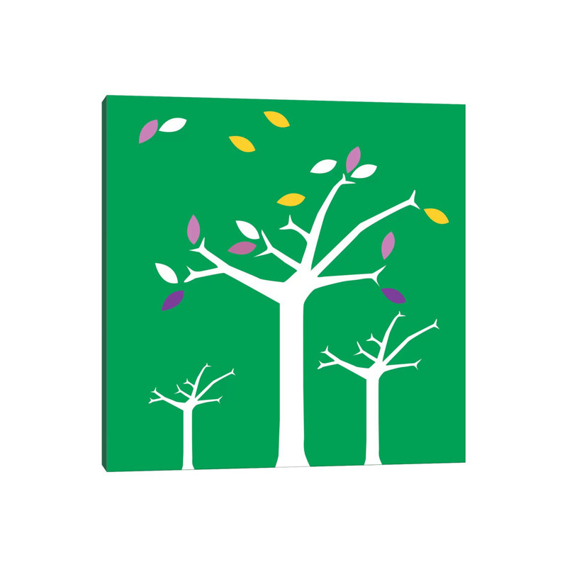 Autumn Trees Green by 5by5collective - Wrapped Canvas Gallery-Wrapped Canvas Giclée, 66.04cm H x 66.04cm W