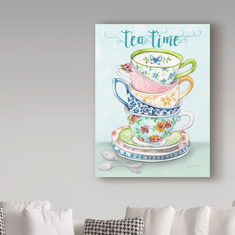 Deagen «Watercolor Teacups 1», reproduction d'impression sur toile tendue, H 47 po x l 35 po x P 2 po