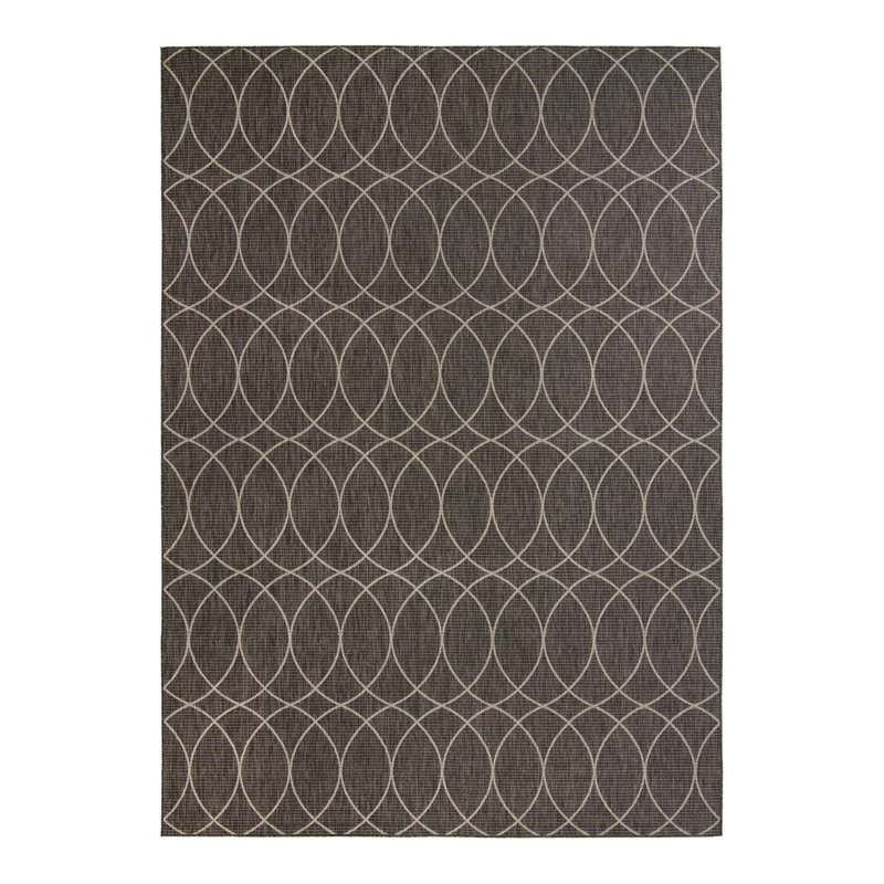 Charcoal Gitter Indoor/Outdoor Trellis Rug, Rectangle 10' x 14'