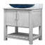 Meuble-lavabo 36 po avec comptoir en marbre de Carrare, lavabo et miroir-121377990
