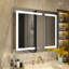 Tankersley Recessed or Surface Mount Frameless 3 Door Medicine Cabinet with 6 Adjustable Shelves and Lighting-1587928940-1587928942