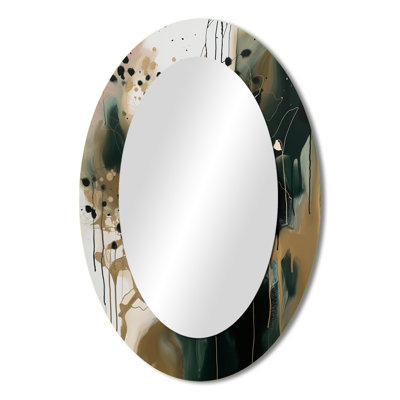 Black Abstracted Realities - Modern Oval Wall Mirror