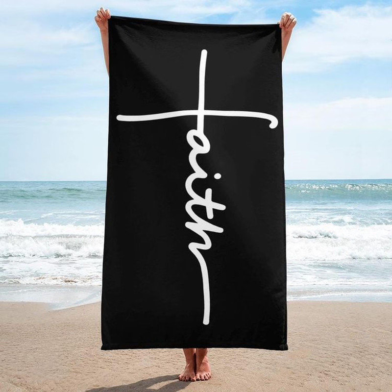 Serviette de plage Faith Cross_SUZ Christian Gift 30 * 63inch