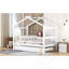 Lit simple en bois avec lit gigogne simple, blanc