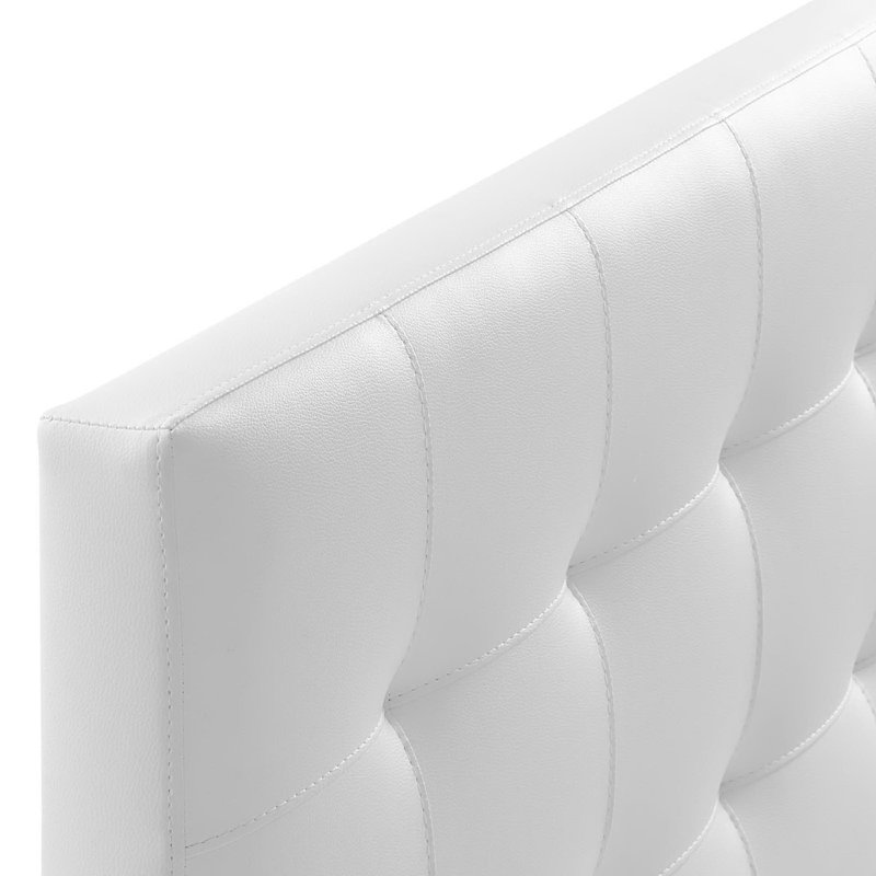 Tête de lit tapissier en vinyle Lily, Simple, Blanc