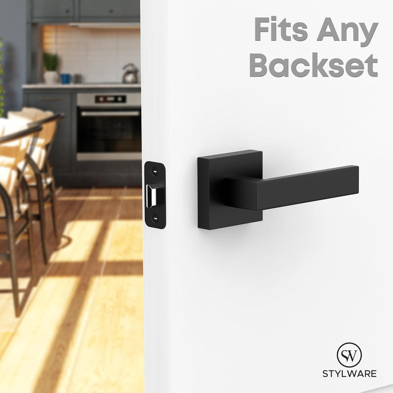 Ensemble de poignées de porte réversible pour garde-robe et portes françaises Stylware - Conforme à l'ADA | Design moderne et carré | Convient à toutes les tailles de porte standard
