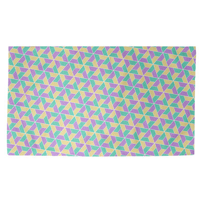 Tapis mauve/jaune/vert trapézoïdals Avicia