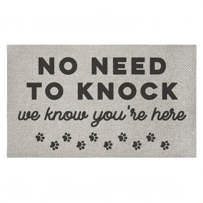 No Need To Knock Outdoor Door Mat, design by Lil' Rue, 18"x30"