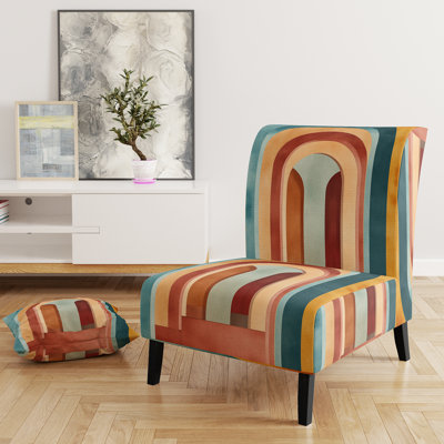 Chaise rembourrée à motif géométrique abstrait