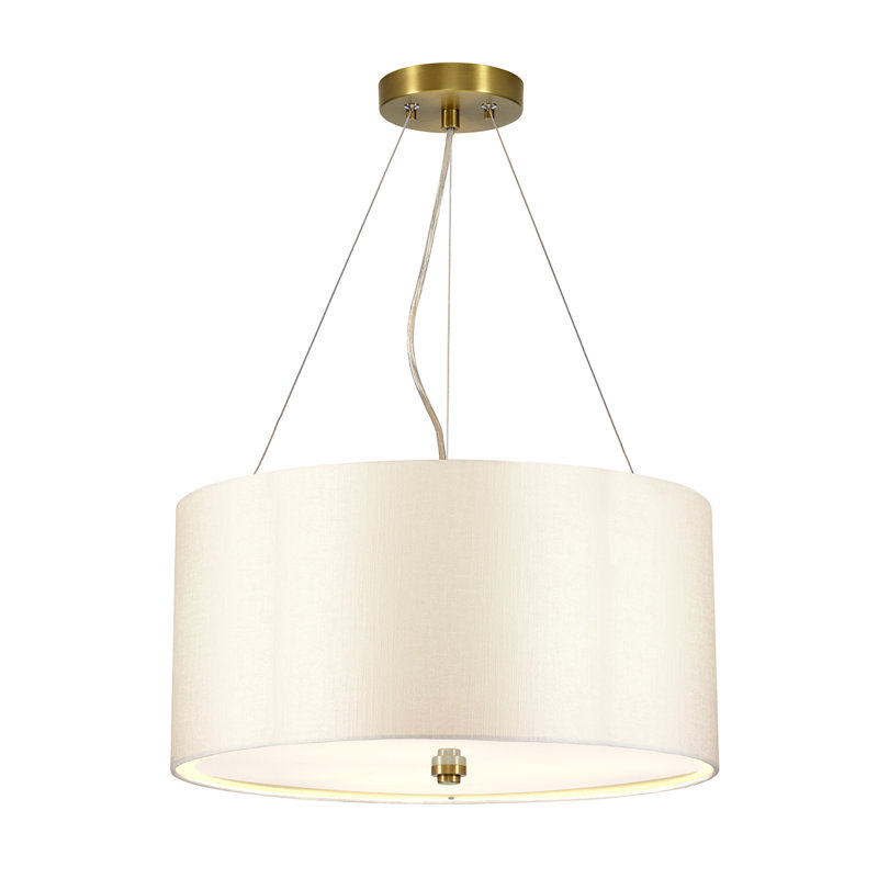 Ausilia 1 - Light Drum Pendant, Aged Brass, 49cm H x 51cm W x 51cm D