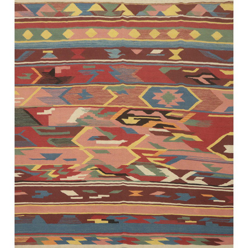 Tapis carré coloré en laine 8 x 8
