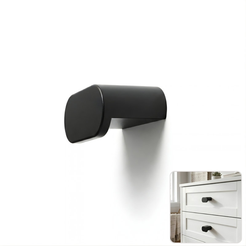 1.75" Oval Knob, Charcoal (Black)