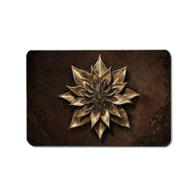 Bronze Lotus 20" x 32" Bath Rug for Bathroom Bedroom Brown