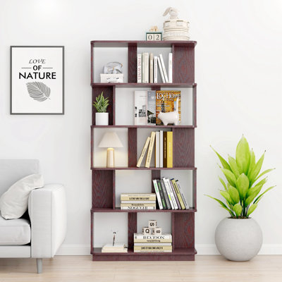 Modern 5-Tier Open Storage Bookcase with sturdy base