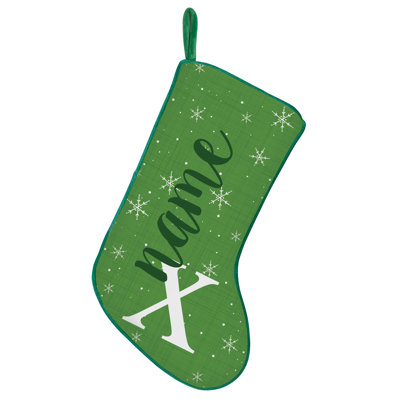 Name Personalized Green Trim Stocking