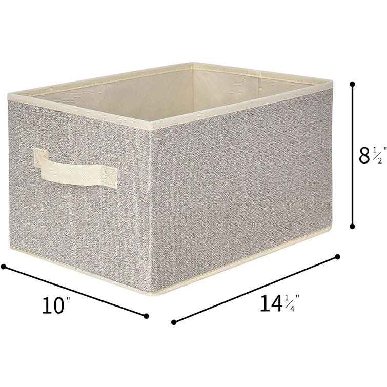 Closet Storage Box, Storage Basket for Organizing, Linen Wardrobe Organizer and Storage Box with Tag Holder, Collapsible Storage Container, 3 Pack LAT