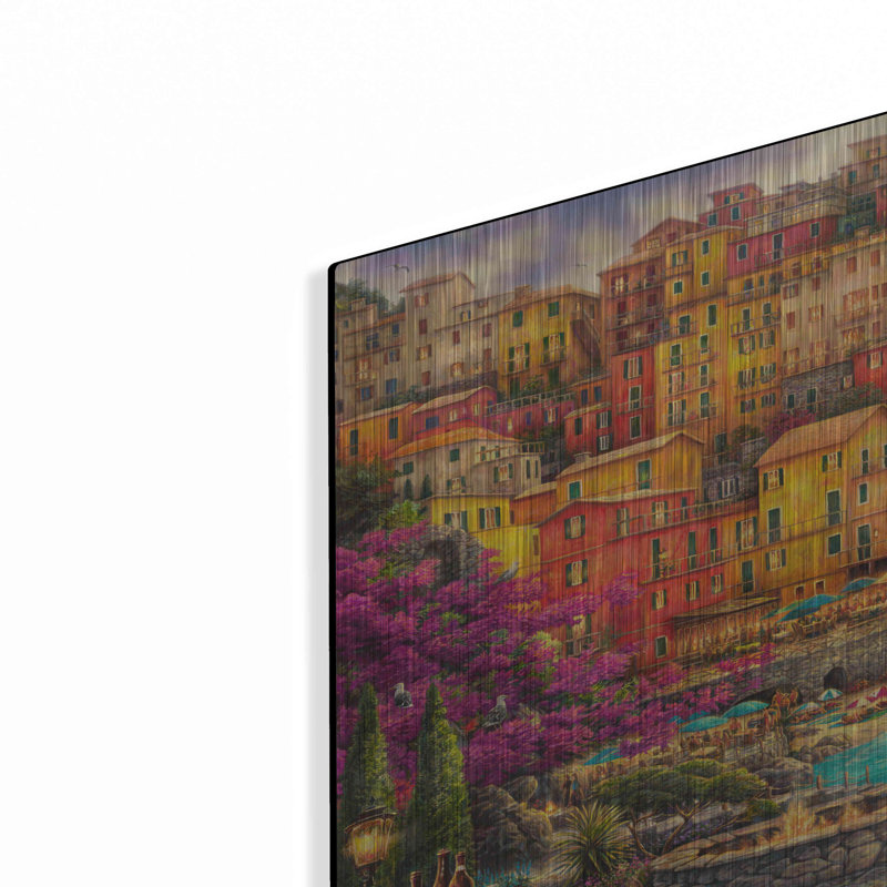 «A Beautiful Day At Cinque Terre» par Chuck Pinson, H 16 po x l 24 po
