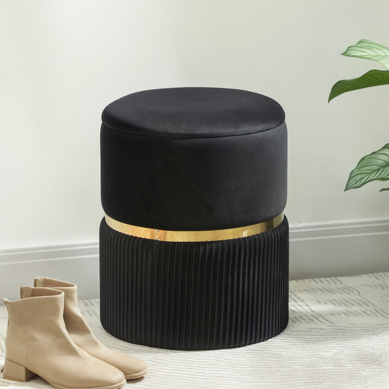 36cm Wide Standard Ottoman, Black
